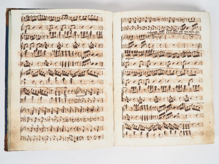[MUSIQUE]. MANUSCRIT de partitions calligraphiées à l’encre noire sur 