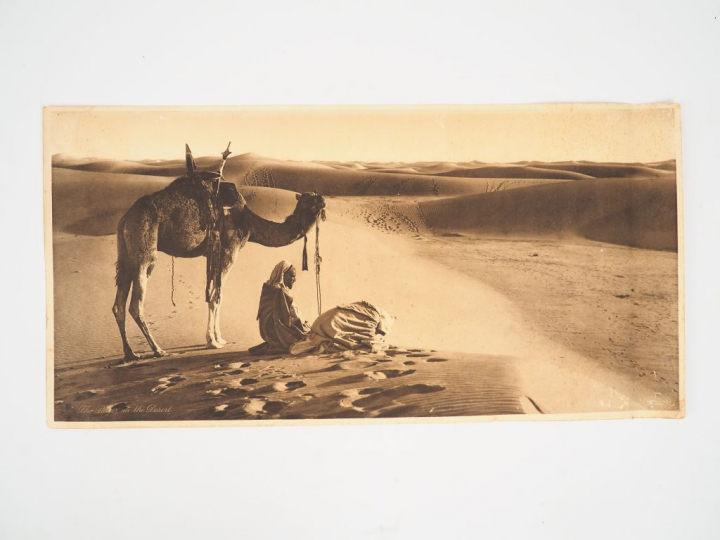 [PHOTOGRAPHIE]. THE PRAYER IN THE DESERT. Lehnert   Landrock, Cairo, 5