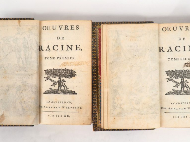 RACINE (J). ŒUVRES. Amsterdam, Wolfgang, 1689-96. Deux volumes petits 