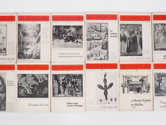 Vente aux enchères [TEXTILE]. LES CAHIERS CIBA. Bâle, Février 1946. 12 cahiers in-8 broch