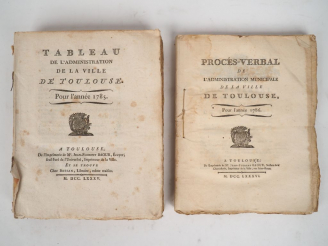 Vente aux enchères [TOULOUSE]. TABLEAU DE L’ADMINISTRATION DE LA VILLE DE TOULOUSE. Pour 