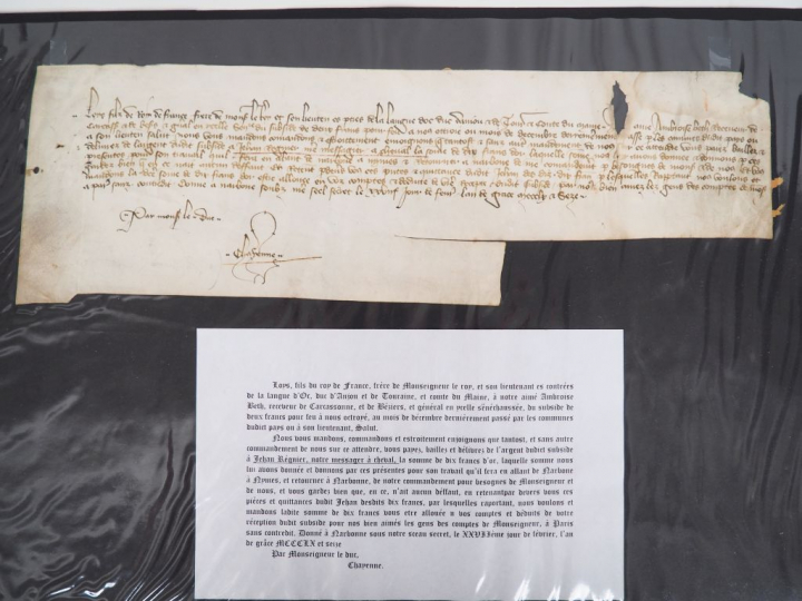 LOUIS Ier D’ANJOU (1339-1384). PIÈCE AUTOGRAPHE écrite en son nom,  si