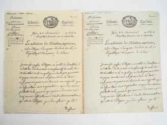 Vente aux enchères TALLEYRAND (Charles-Maurice). ARRÊTÉ DU MINISTÈRE DES RELATIONS EXTÉRI