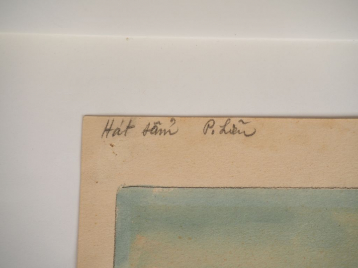 PHAM VAN LIEN. "Les musiciens". Aquarelle signée en bas à droite et da