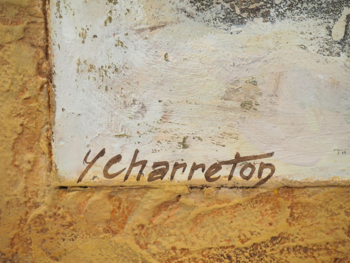 G. CHARRETON. "Odalisque extrême orientale". Technique mixte signée en