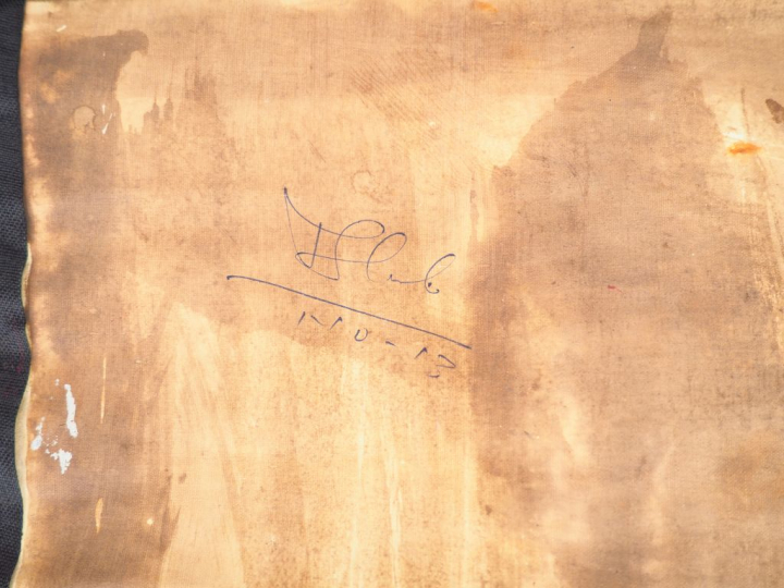 Tangka Tibétain à décor de divinités. Tibet Xxème siècle. Dim. 63,5 x 