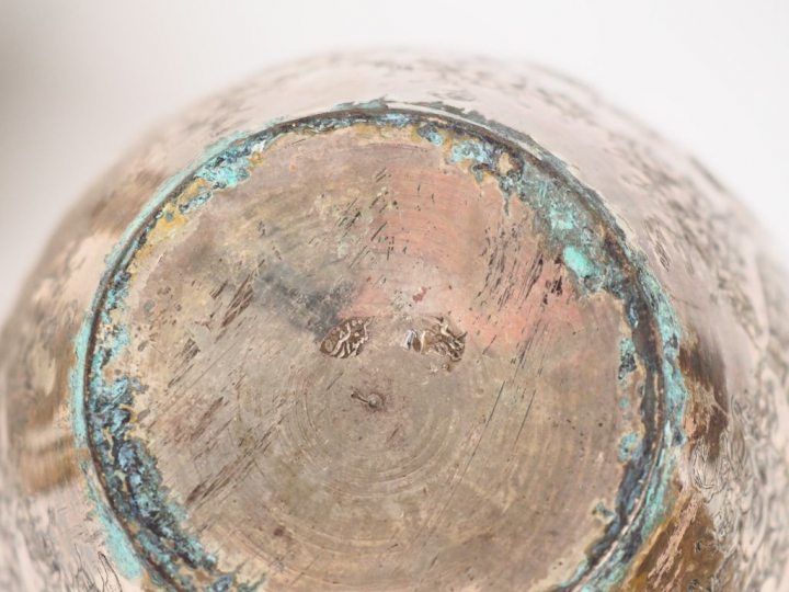 Inde, fin du XIXe siècle,  Lot en argent ciselé et repoussé, comprenan