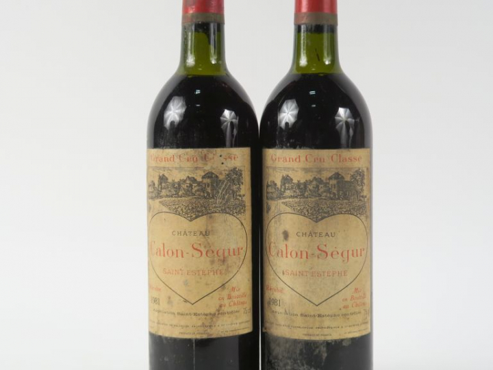 2 BOUTEILLES CHÂTEAU CALON SEGUR GCC STE ESTEPHE - 1981 - LB/BS