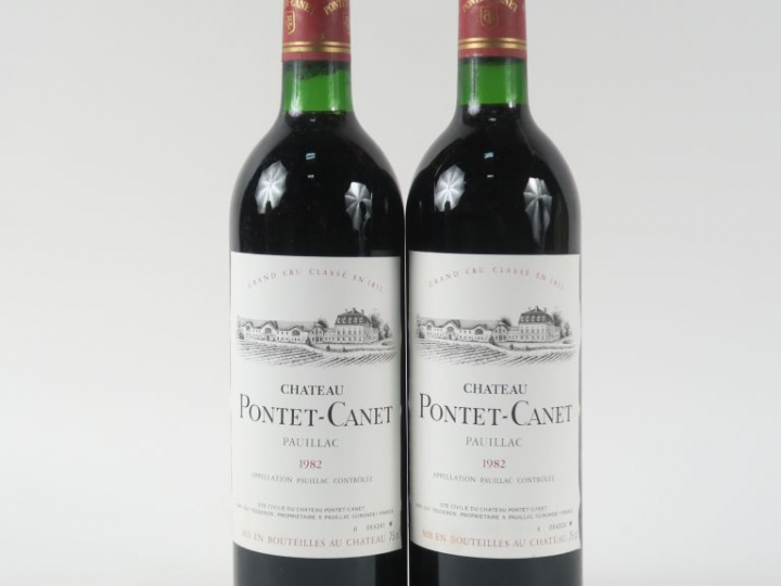 2 BOUTEILLES CHÂTEAU PONTET CANET GCC PAUILLAC - 1982 - BG