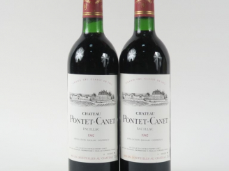 Vente aux enchères 2 BOUTEILLES CHÂTEAU PONTET CANET GCC PAUILLAC - 1982 - BG