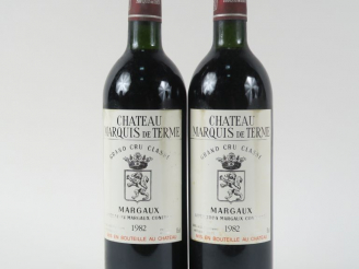 Vente aux enchères 2 BOUTEILLES CHÂTEAU MARQUIS DE TERME GCC MARGAUX - 1982 - BG