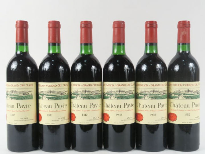 6 BOUTEILLES CHÂTEAU PAVIE 1er GCC ST EMILION - 1982 - CBO - BG