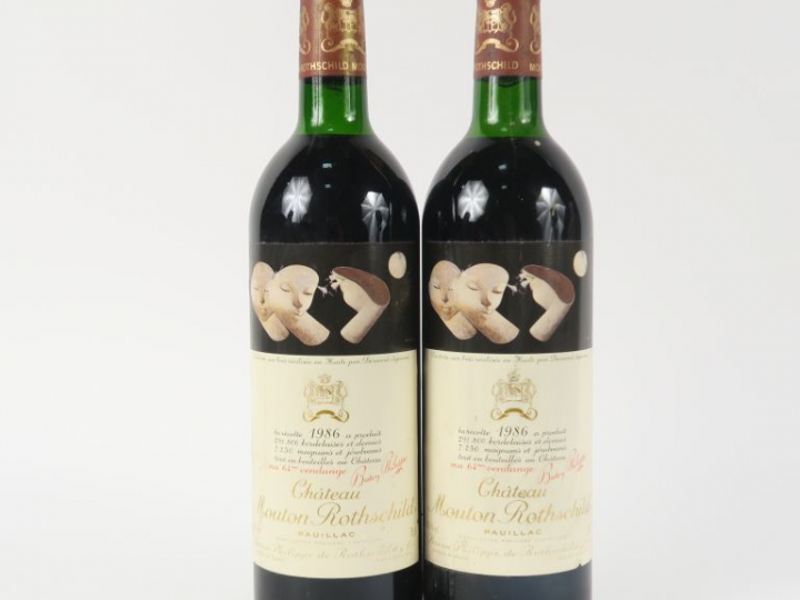 2 BOUTEILLES CHÂTEAU MOUTON ROTHSCHILD 1er GCC PAUILLAC - 1986 - LB