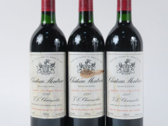 Vente aux enchères 3 BOUTEILLES CHÂTEAU MONTROSE GCC ST ESTEPHE - 1990 - 1 ET/2 EA/1 ELA