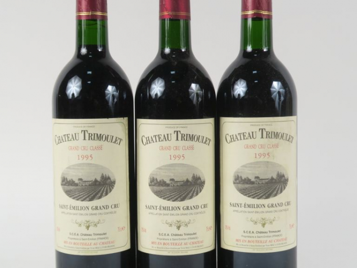 3 BOUTEILLES CHÂTEAU TRIMOULET GC ST EMILION - 1995