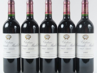 Vente aux enchères 5 BOUTEILLES CHÂTEAU SOCIANDO MALLET HAUT MEDOC - 1995
