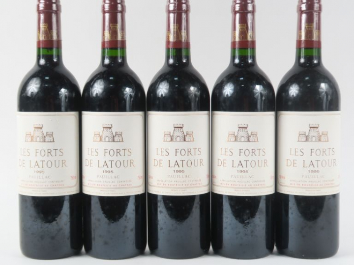 5 BOUTEILLES LES FORTS DE LATOUR PAUILLAC - 1995 - CBOx12
