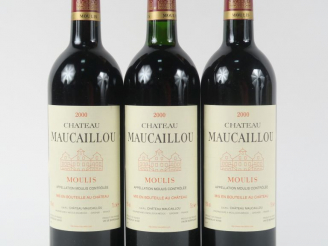 Vente aux enchères 3 BOUTEILLES CHÂTEAU MAUCAILLOU MOULIS - 2000 - 1 BG