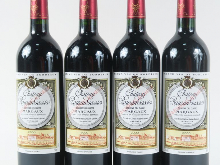 4 BOUTEILLES CHÂTEAU RAUZAN GASSIES GCC MARGAUX - 2000