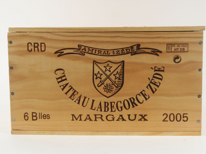 6 BOUTEILLES CHÂTEAU LABERGORCE ZEDE MARGAUX - 2005 - CBO