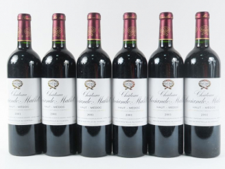 Vente aux enchères 6 BOUTEILLES CHÂTEAU SOCIANDO MALLET HAUT MÉDOC - 2001
