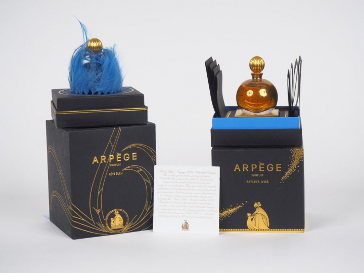 LANVIN. 2 flacons de parfum "Arpège" dans leur coffrets. Signés.