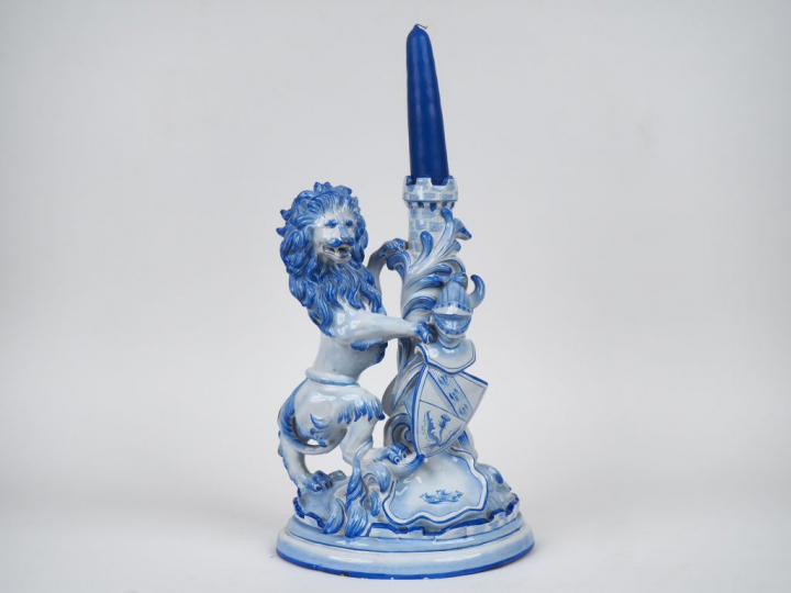 Emile GALLE à Nancy. Candélabre en faïence de St Clément en forme de l