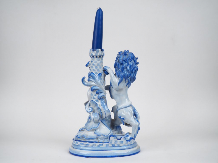 Emile GALLE à Nancy. Candélabre en faïence de St Clément en forme de l