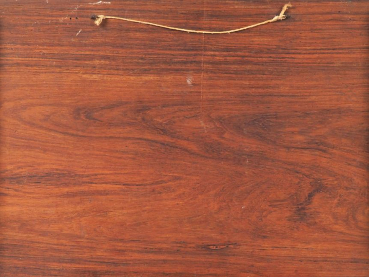 Tableau Art Déco en marqueterie de bois exotiques à décor de paysage l