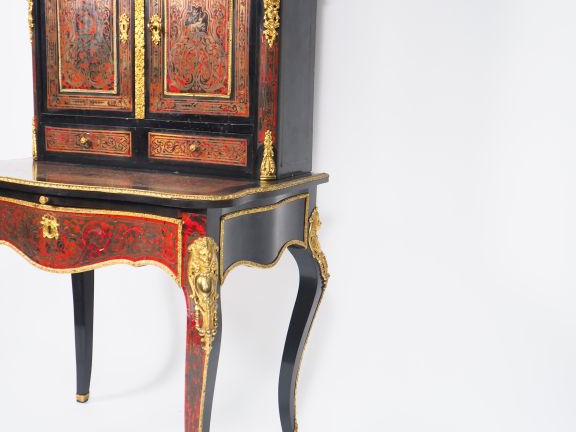 Secrétaire Napoléon III de style Louis XIV en marqueterie Boulle, rich