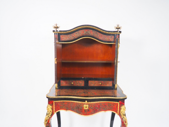 Secrétaire Napoléon III de style Louis XIV en marqueterie Boulle, rich