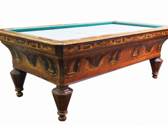 Vente aux enchères Billard Charles X en marqueterie représentant des Maréchaux d'Empire d