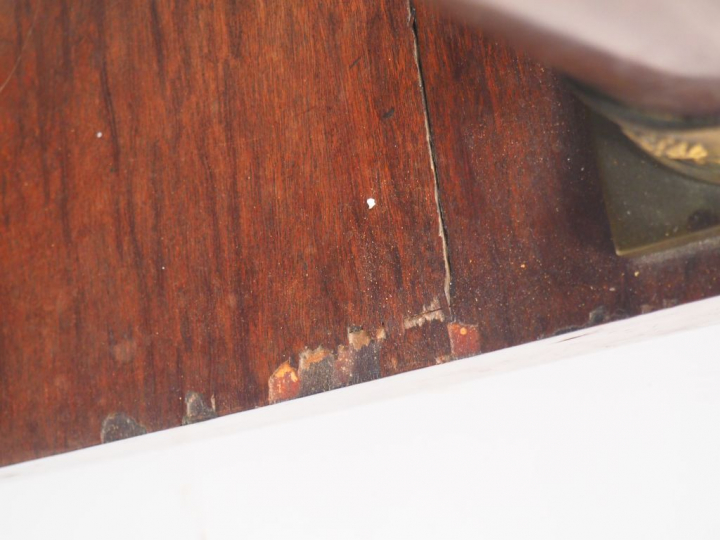 Console de style Empire en acajou et placage d'acajou, dessus marbre n