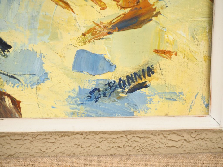 D. BONNIN. "ruelle en Afrique de nord". Huile sur toile, signée en bas