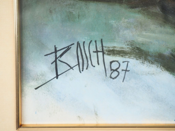 BOSCH. "Nature morte aux oranges et aux poires". Huile sur papier, sig