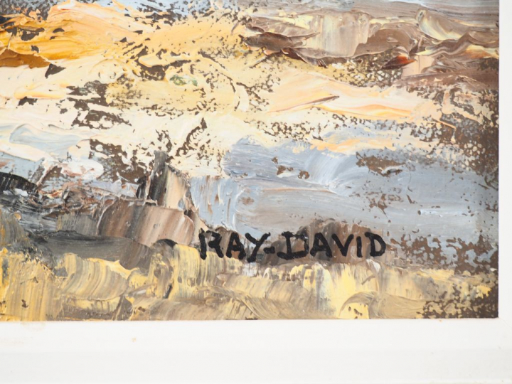 RAY DAVID. "Soleil d'automne". Huile sur toile, signée en bas à droite