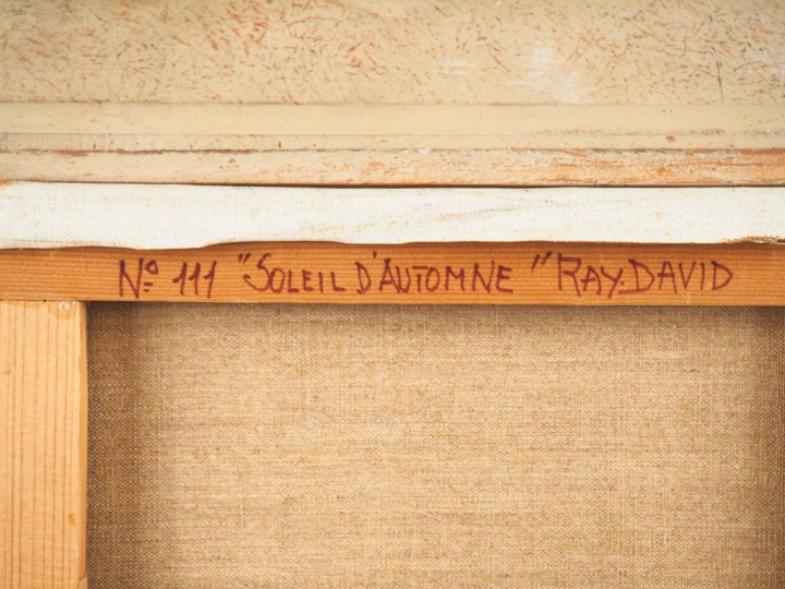 RAY DAVID. "Soleil d'automne". Huile sur toile, signée en bas à droite