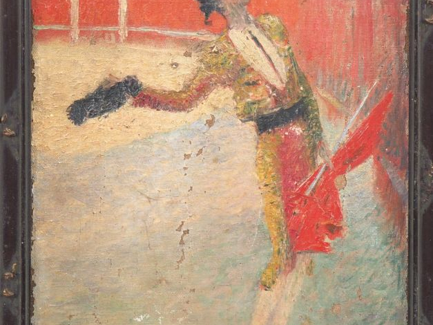 Jean DIFFRE. "Le triomphe du torero". Huile sur toile, signée en bas à
