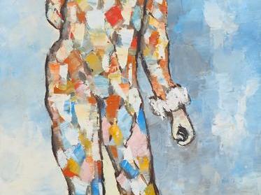 Gyorgy FARKAS. "Harlequin". Huile sur toile, signée en bas à droite et