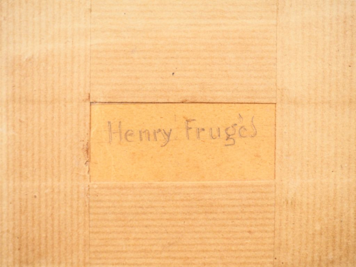 Henri FRUGES. "bavardage". Aquarelle, signée et titrée en bas à gauche