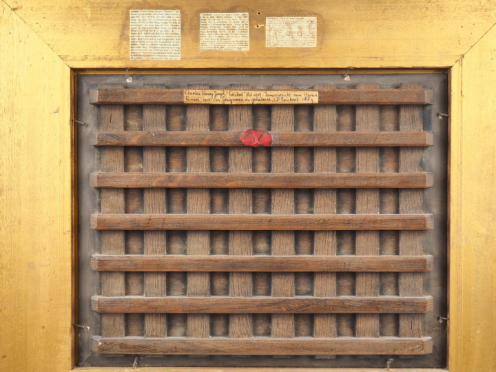 Charles LEICKERT. "Paysage en Hollande". Huile sur panneau, signée et 