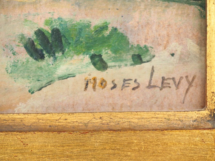 Moses LEVY. "Paysage". Huile sur isorel, signée en bas à droite. Dim. 