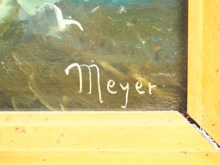 MEYER. "Marine". Huile sur toile, signée en bas à droite. Dim. 47 x 55