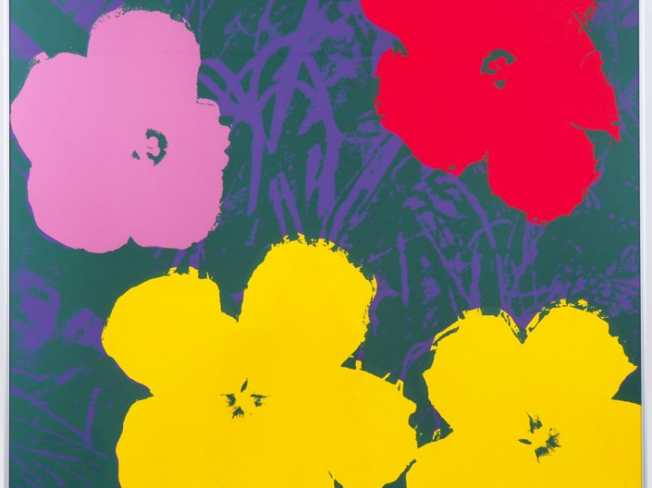Andy WARHOL.  "Fleurs". Impression en couleur. Published by Sunday by 