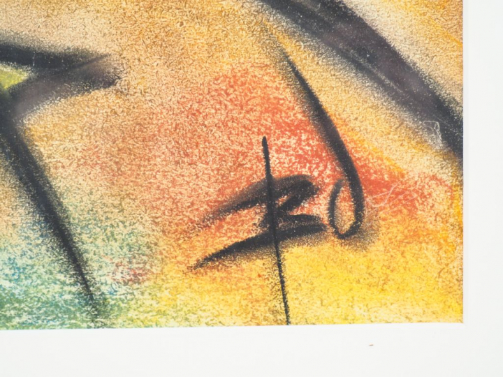 Ecole française XXème. "Couple". Dessin monogrammé "BD" en bas à droit