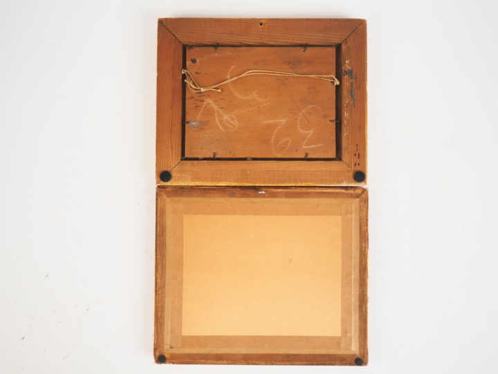 Ecole française début XXème. "Paysages lacustres". 2 huiles sur pannea