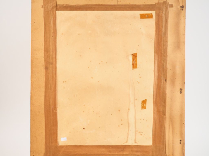 Ecole française XXème. "Jeune femme endormie". Aquarelle monogrammée L