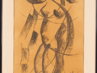 Vente aux enchères Fernand ROUX. "Nu cubiste". Aquarelle, signée en bas à droite. Dim. 60