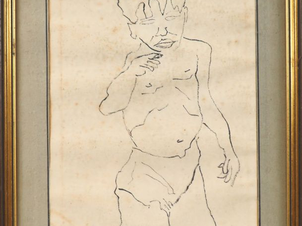Fernand ROUX. "EL desgraciado". Dessin signé en bas à gauche et daté 1