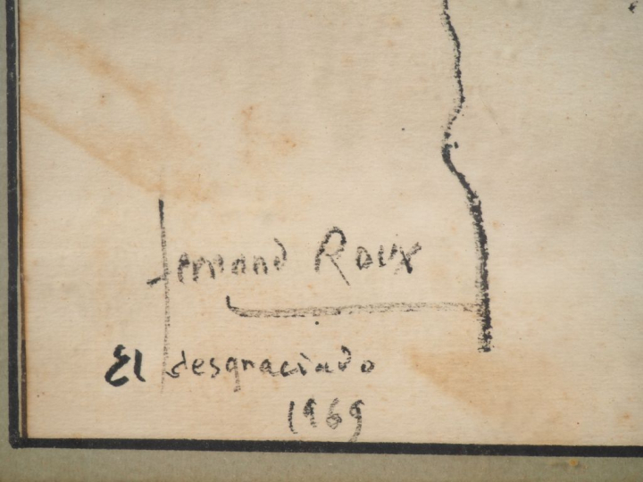 Fernand ROUX. "EL desgraciado". Dessin signé en bas à gauche et daté 1